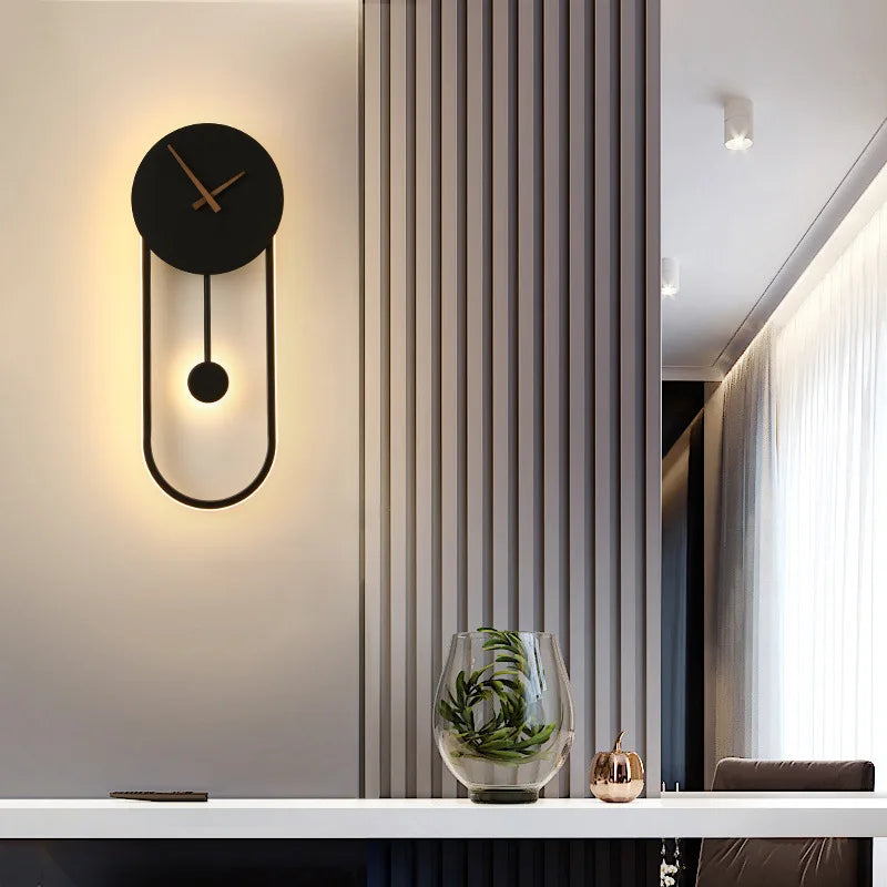 Moderne LED ur væglampe