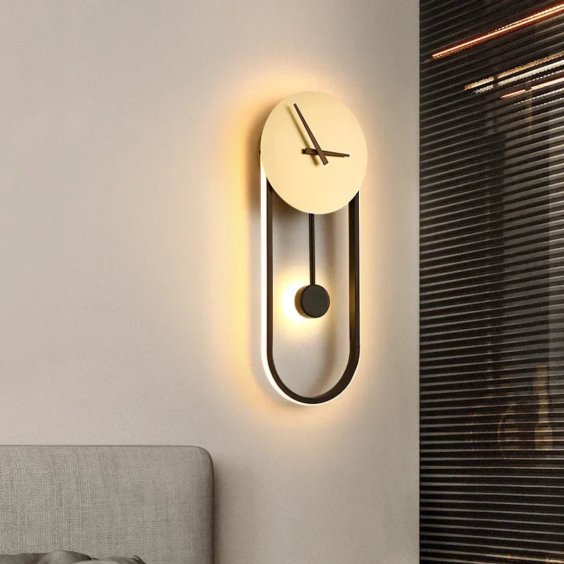 Moderne LED ur væglampe