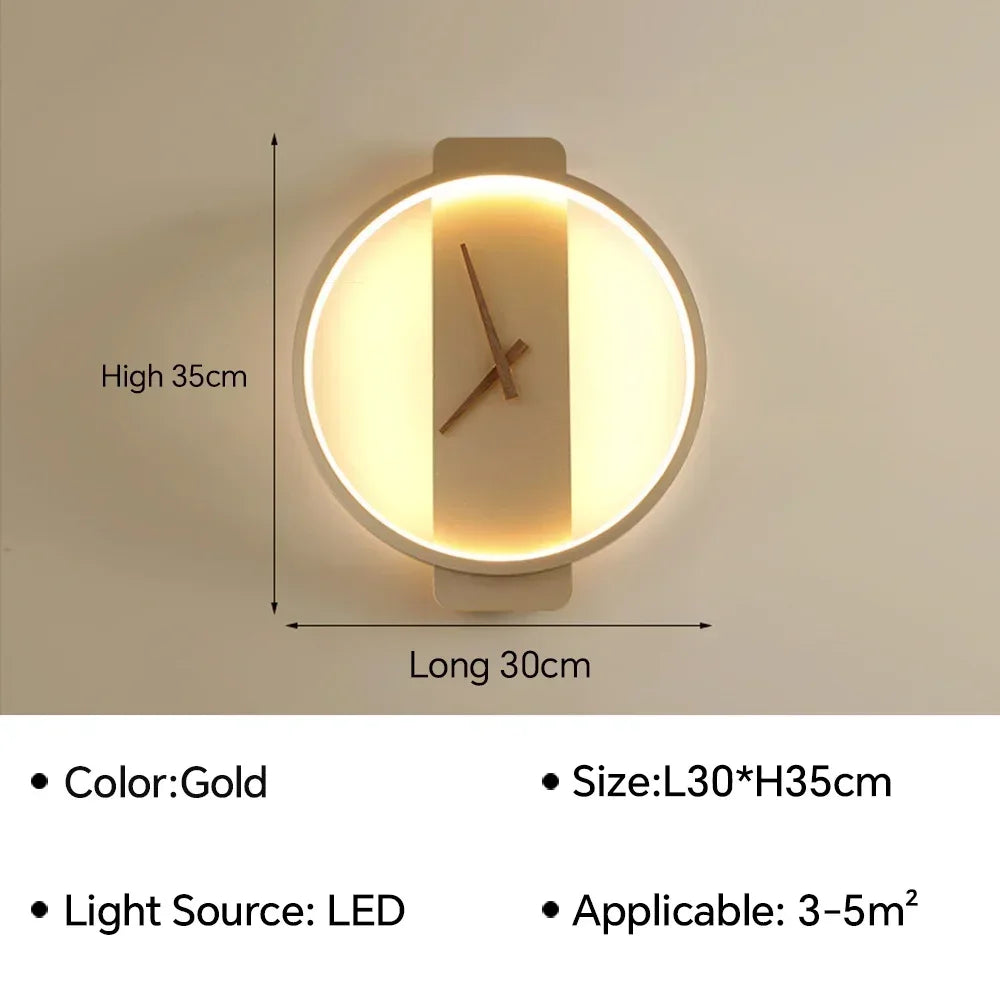Moderne LED ur væglampe