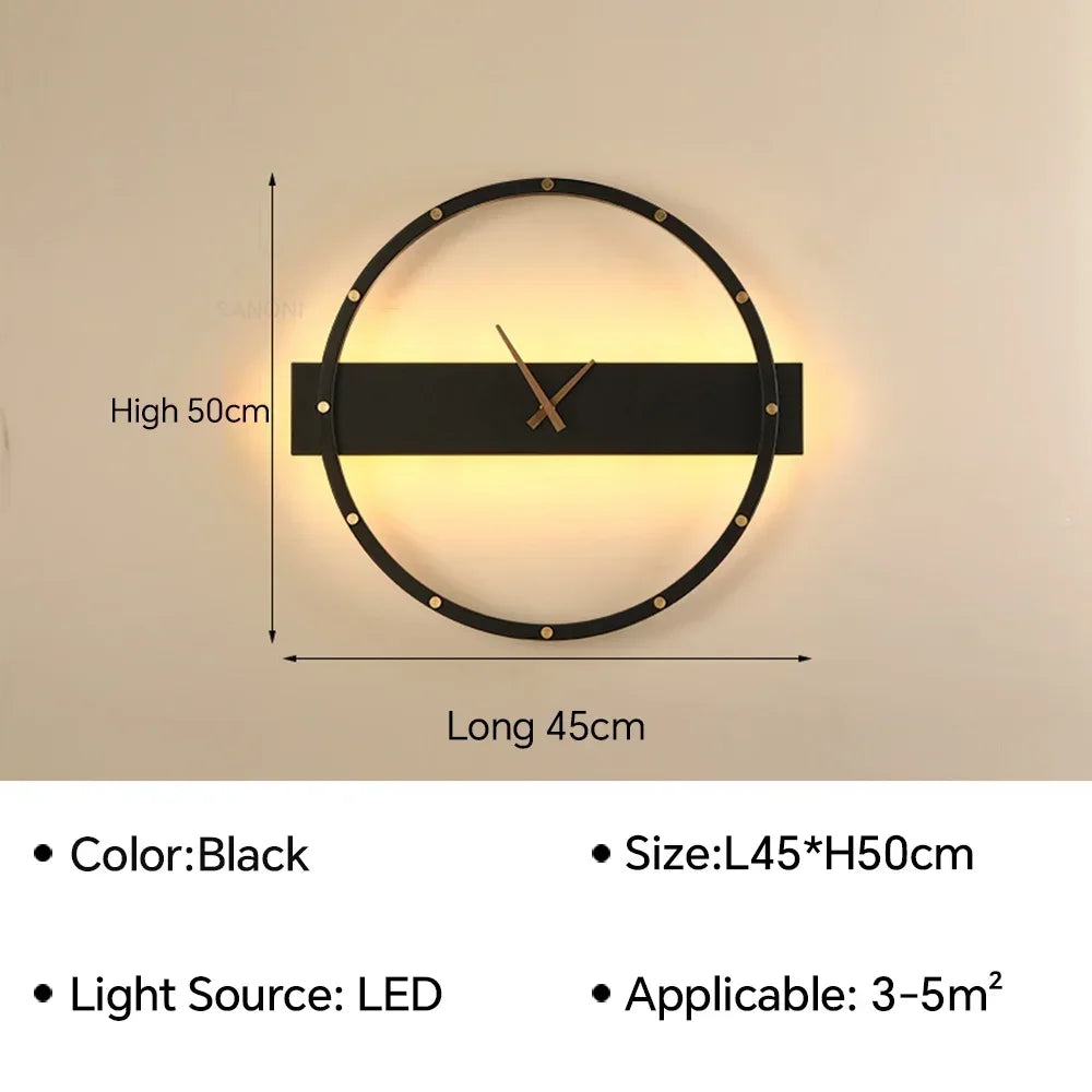 Moderne LED ur væglampe