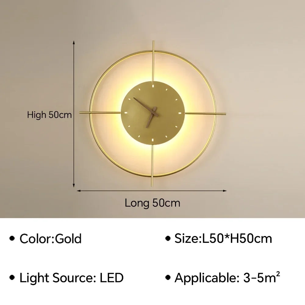 Moderne LED ur væglampe