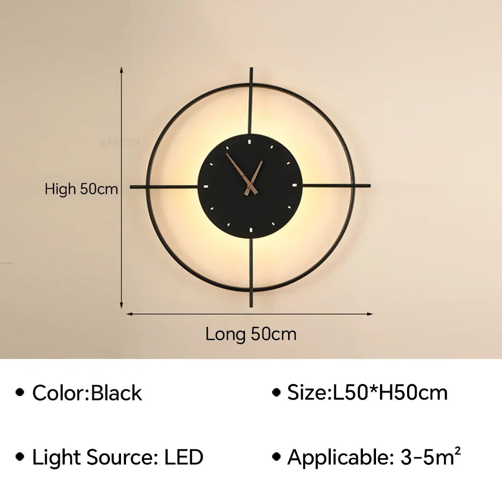 Moderne LED ur væglampe