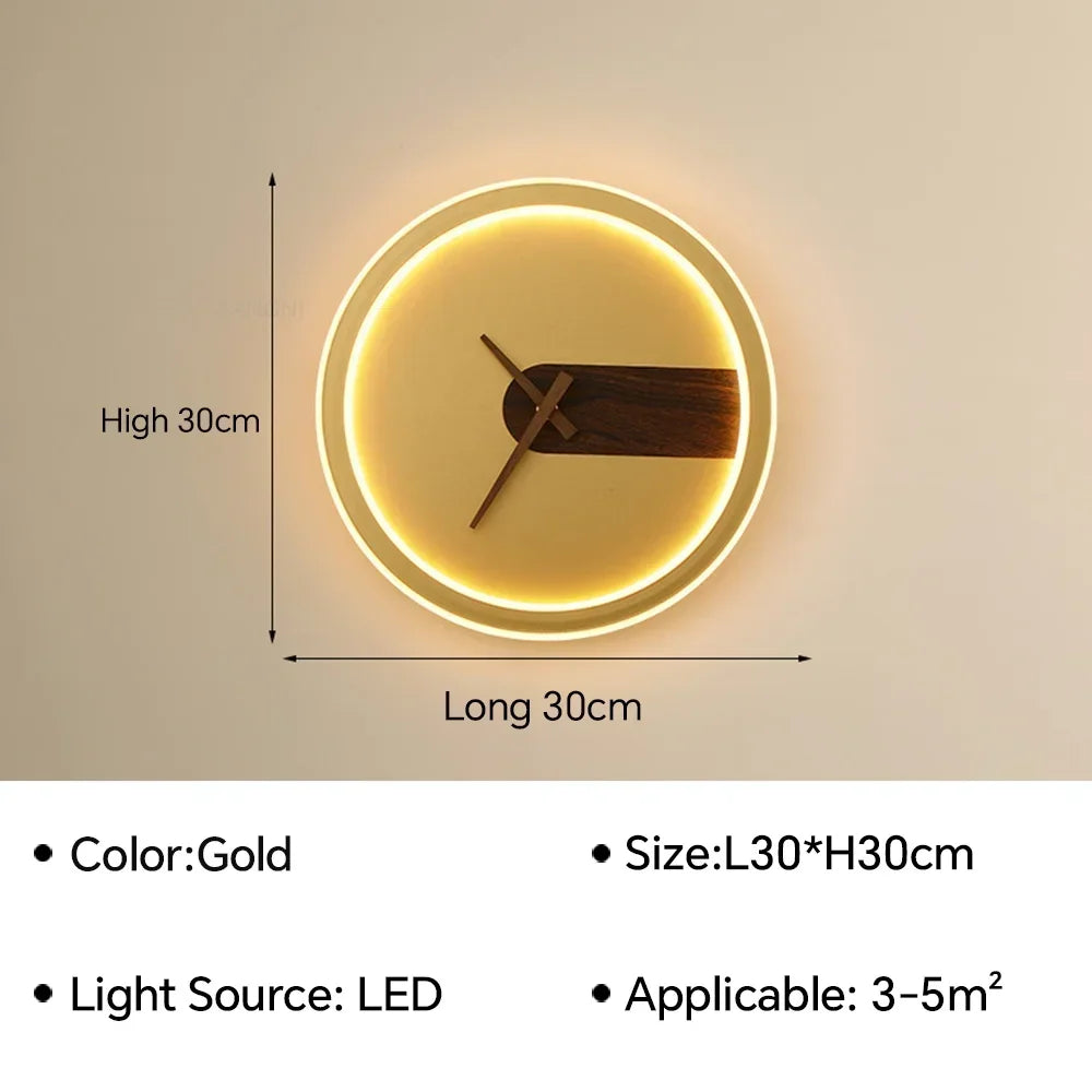 Moderne LED ur væglampe