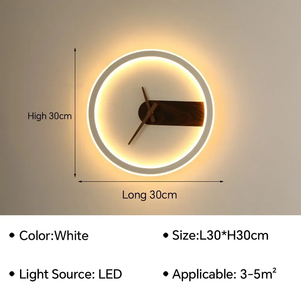 Moderne LED ur væglampe