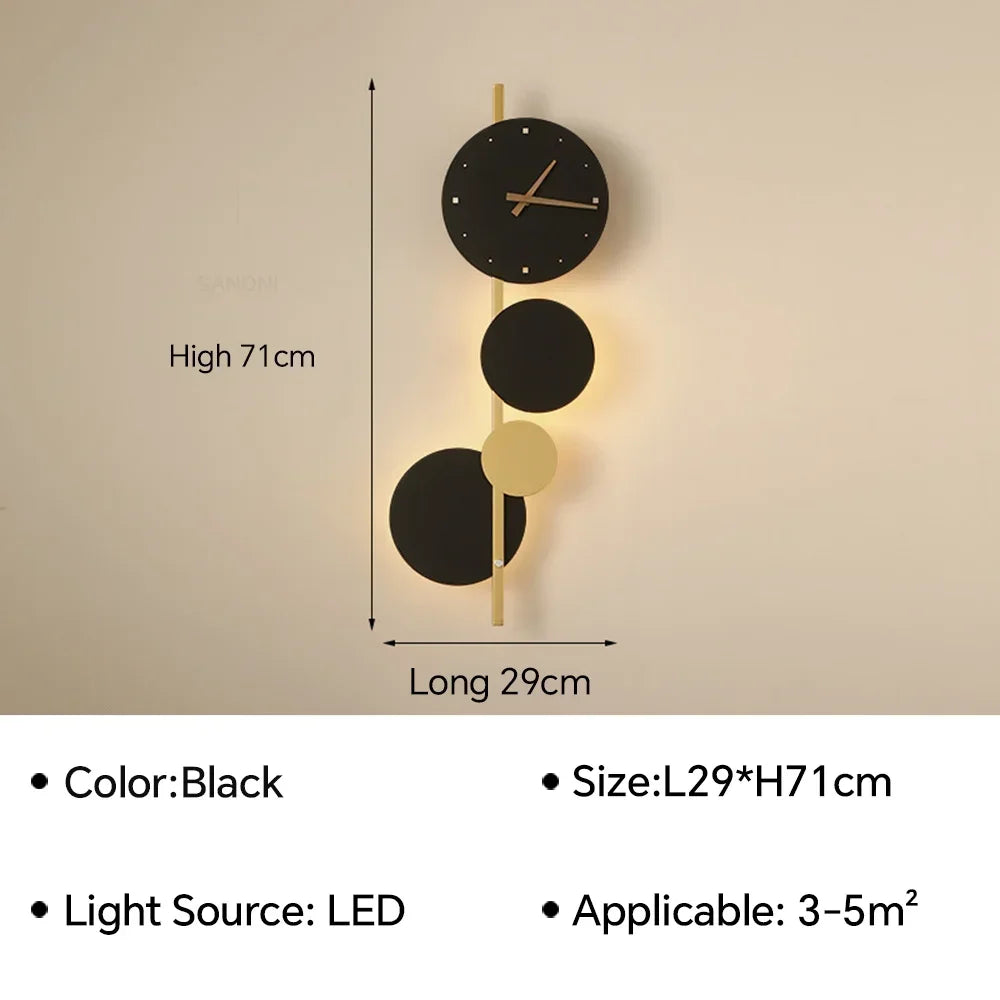 Moderne LED ur væglampe