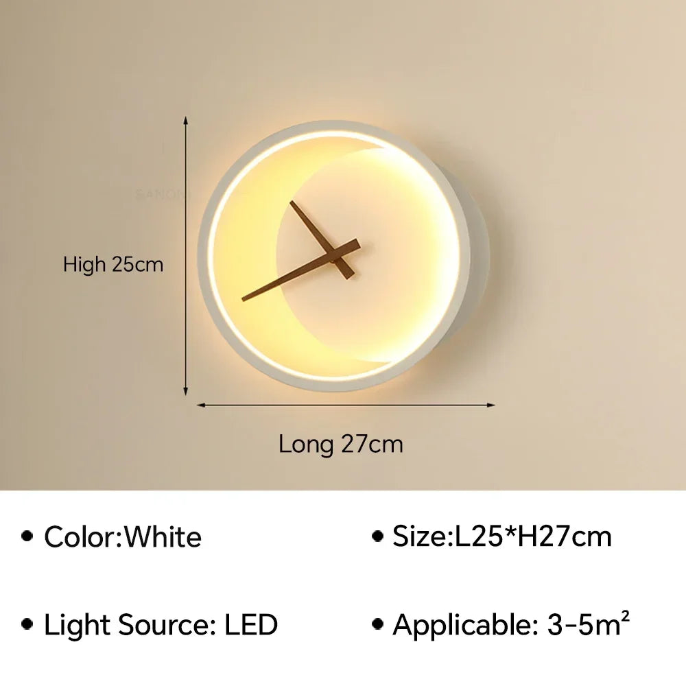 Moderne LED ur væglampe