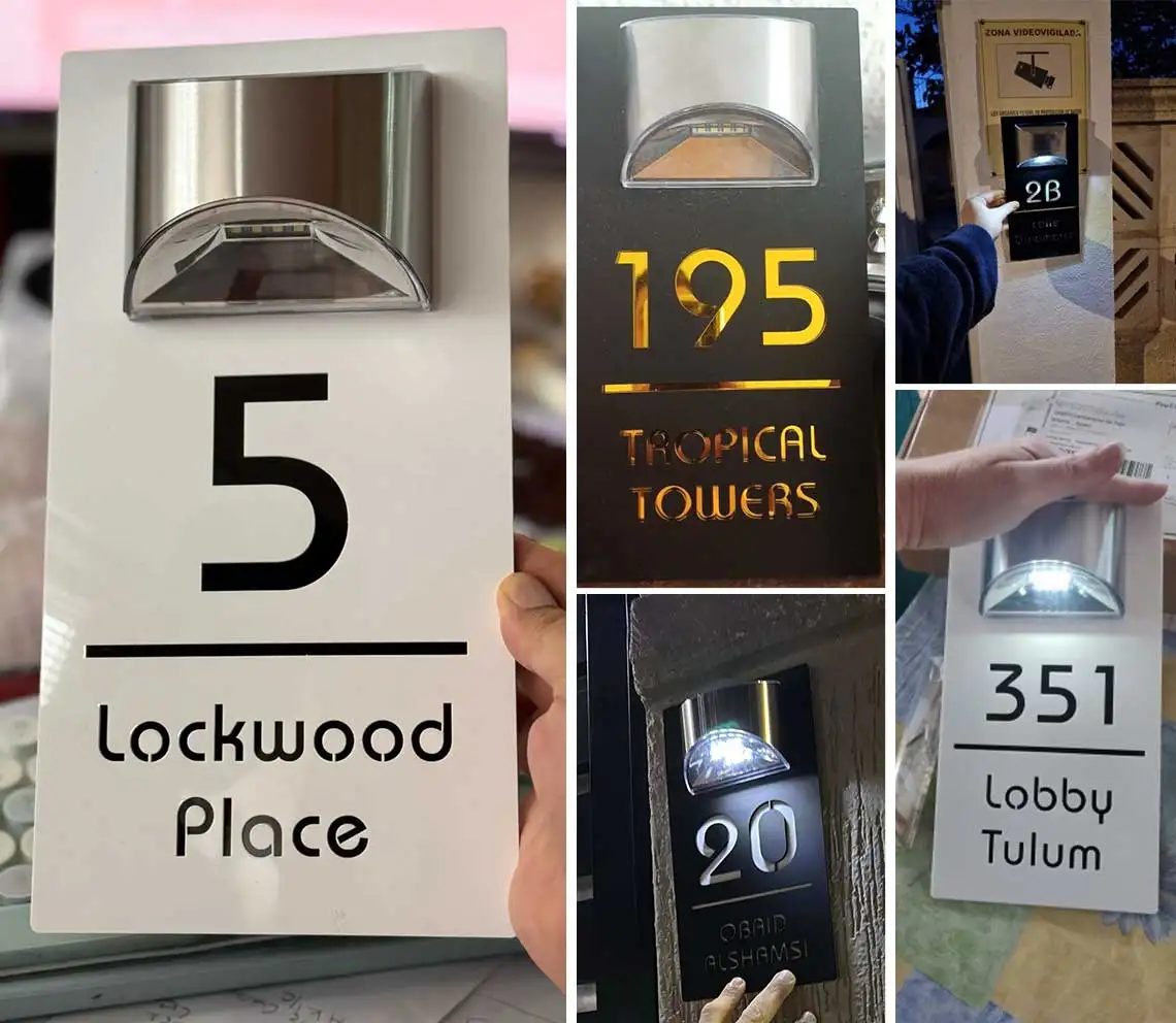 Personlig solar led light house nummerskilt