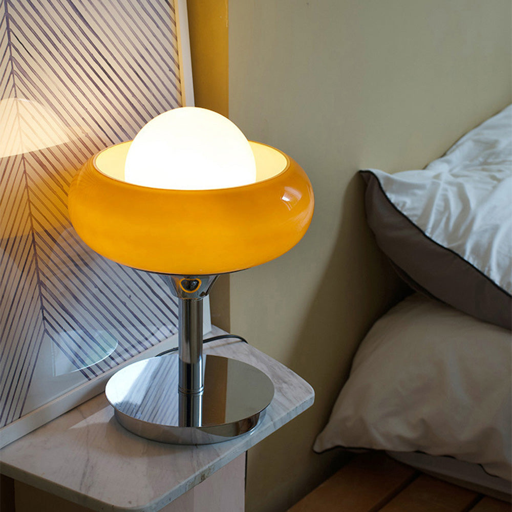 Vintage bauahus glas bordlampe
