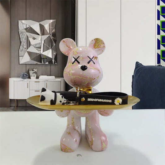 Craftbear - bjørnestatue med bakke