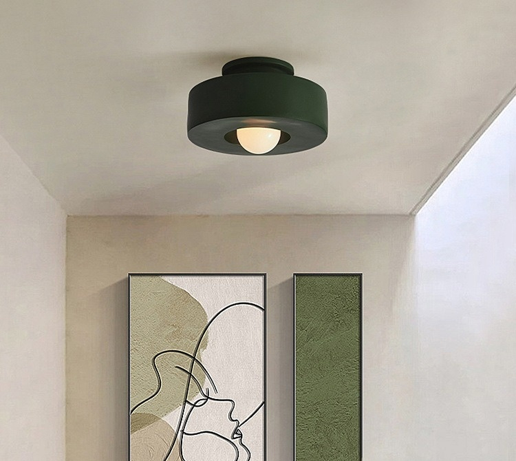 Vintaflash loftslampe - metallisk retro sort/hvid led-loftslampe