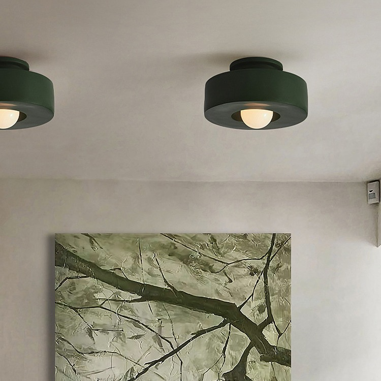 Vintaflash loftslampe - metallisk retro sort/hvid led-loftslampe