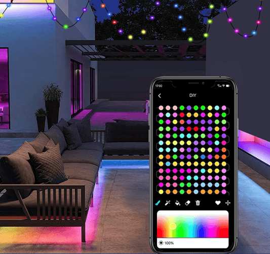 Smart regnbue led permanent dekorativt lys