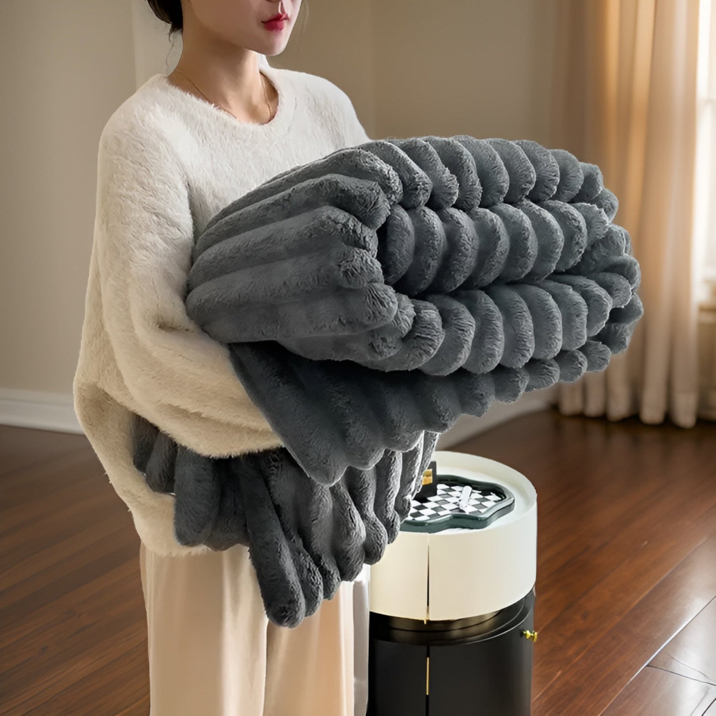 CozyBlanket - luxury plys fleece sofa tæppe - blødt, varmt og hyggeligt tæppe til sofa og stue