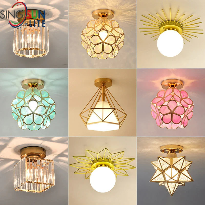 GlowBlossom - loftslampe med krystalblade