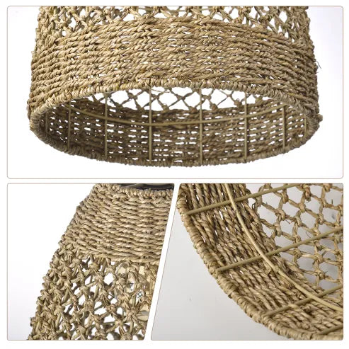 Bondegård kyst boho hængende lampe med håndvævet rattan vævet pendel