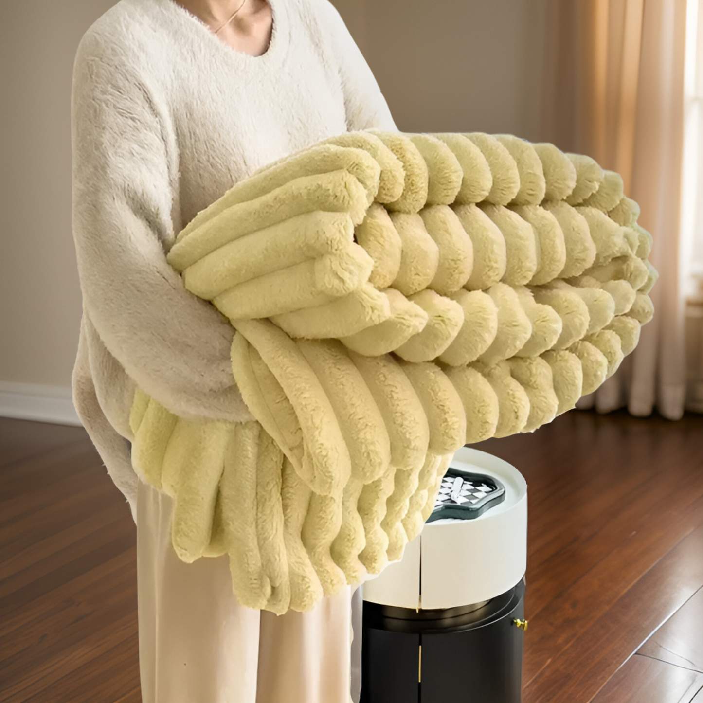 CozyBlanket - luxury plys fleece sofa tæppe - blødt, varmt og hyggeligt tæppe til sofa og stue
