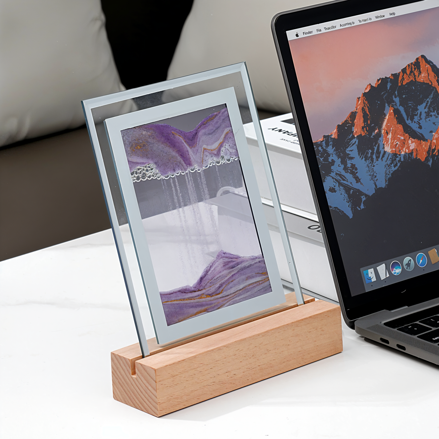 3DFlow natlampe - kreativ ramme med drivende sandkunstdekoration