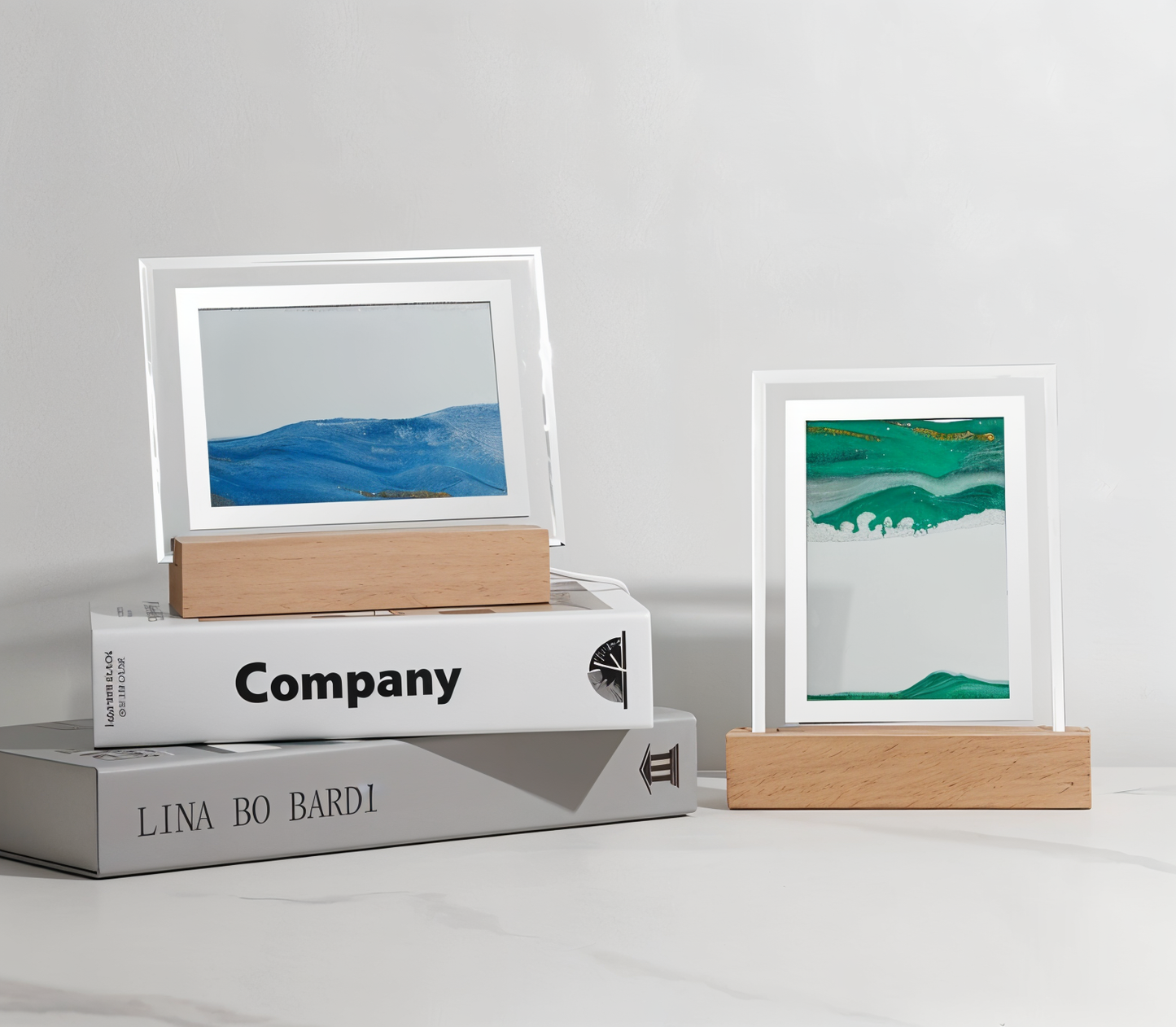 3DFlow natlampe - kreativ ramme med drivende sandkunstdekoration