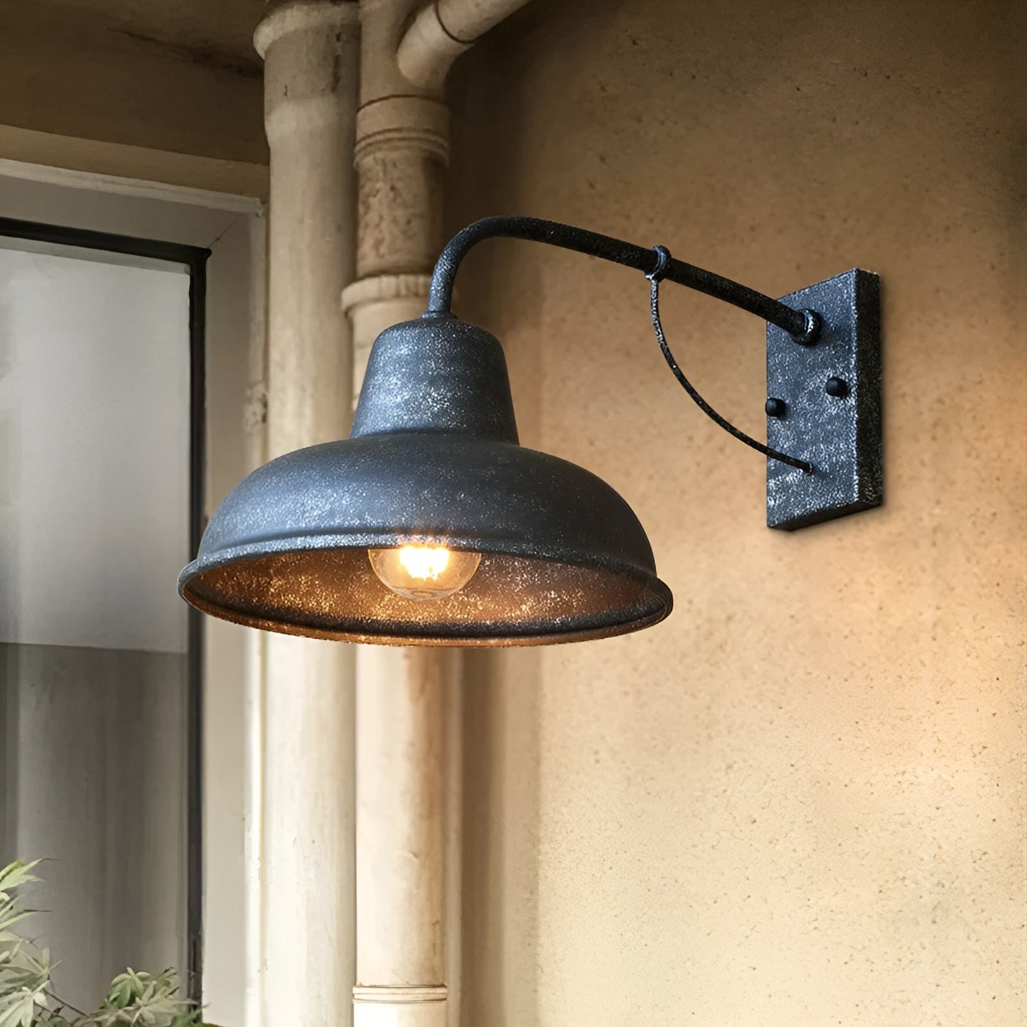 Aisle jernvægslampe - antik vintage staldlampe - sort industriel væglampe