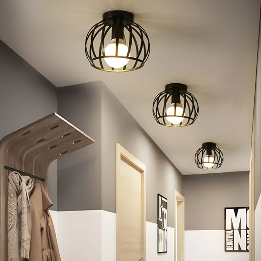 Aisleshine loftslampe - geometrisk armatur i sort jern