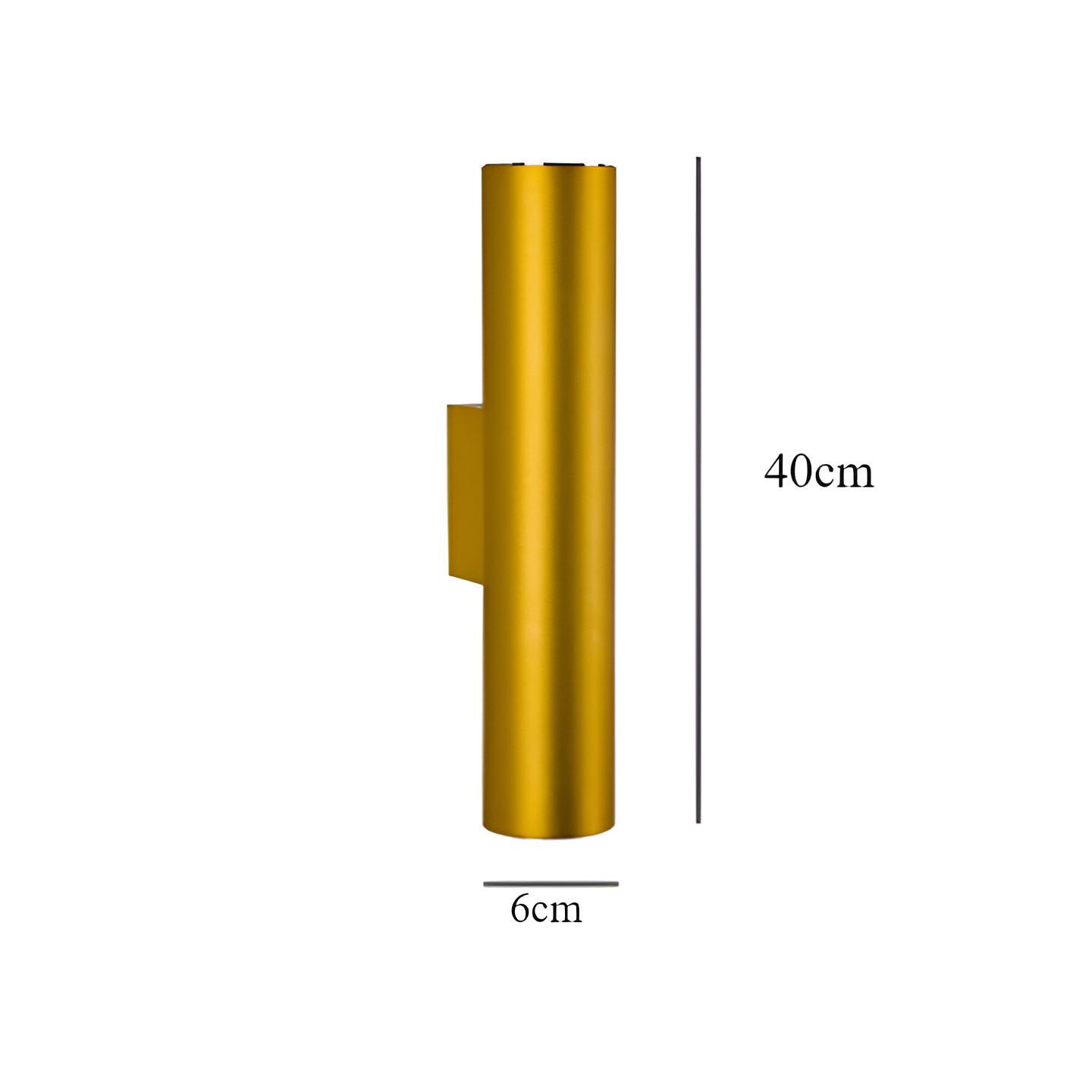 Væglampe med dobbelt hoved - guld væglampe - cylinder væglampe