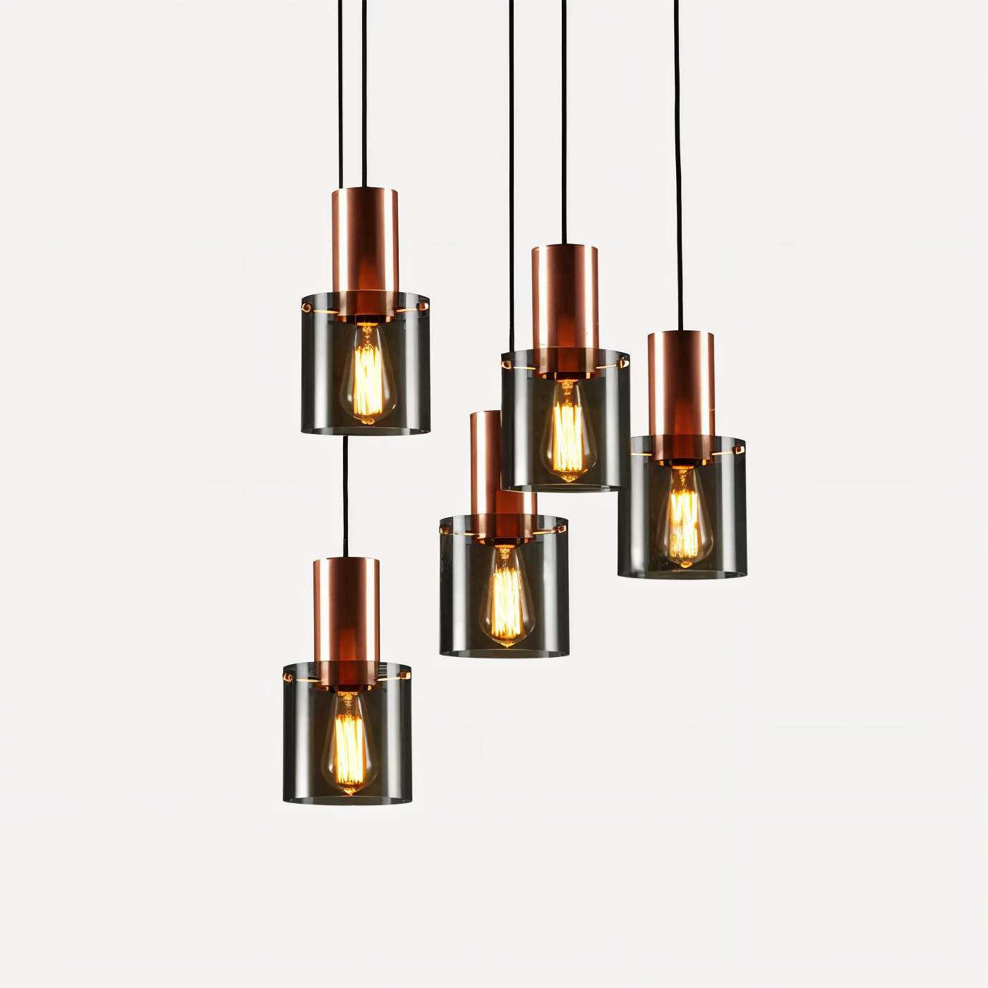 Bottlelite hængelampe - moderne cylindrisk led-pendel lavet af robust glas