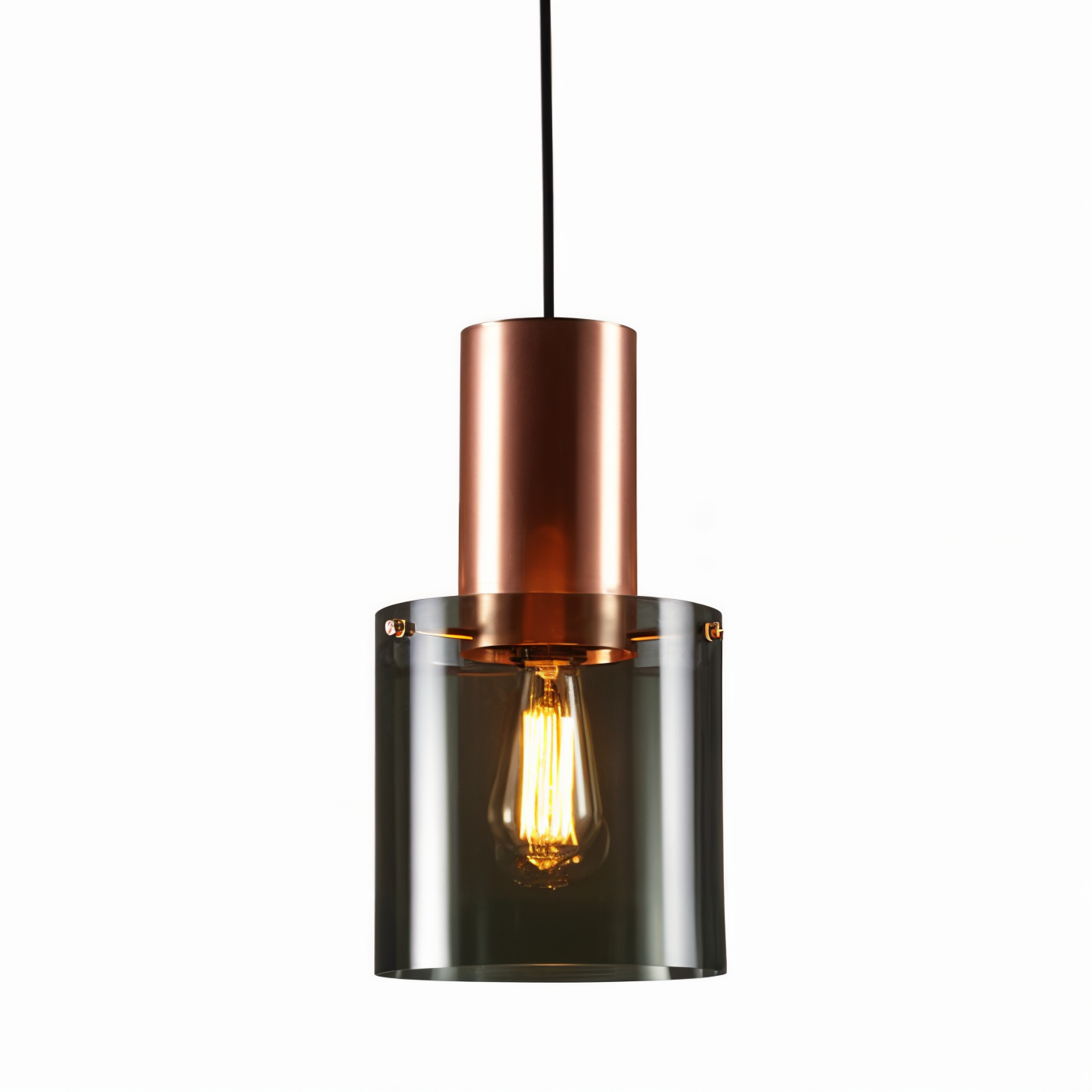 Bottlelite hængelampe - moderne cylindrisk led-pendel lavet af robust glas