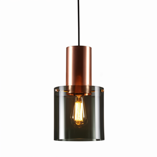 Bottlelite hængelampe - moderne cylindrisk led-pendel lavet af robust glas