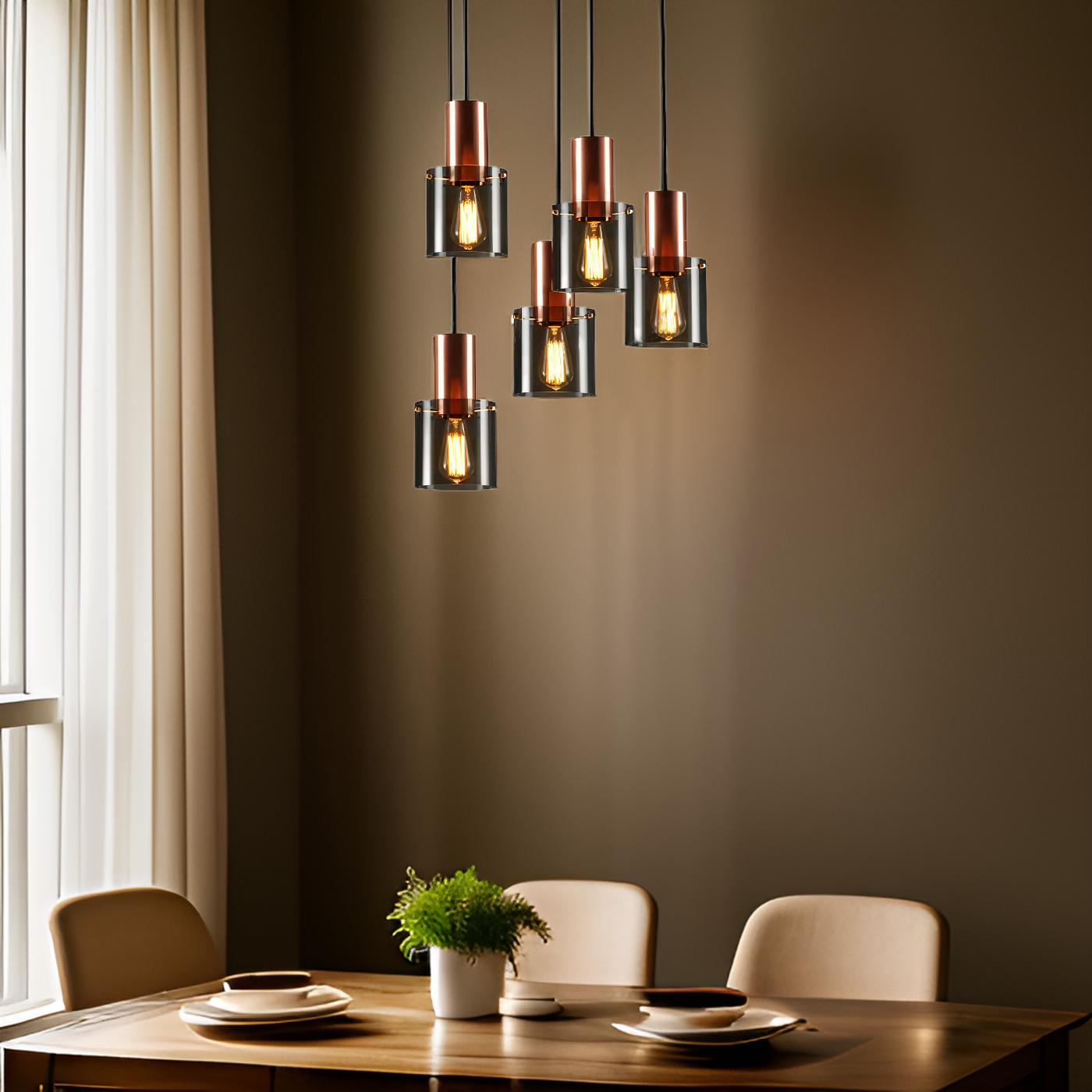 Bottlelite hængelampe - moderne cylindrisk led-pendel lavet af robust glas