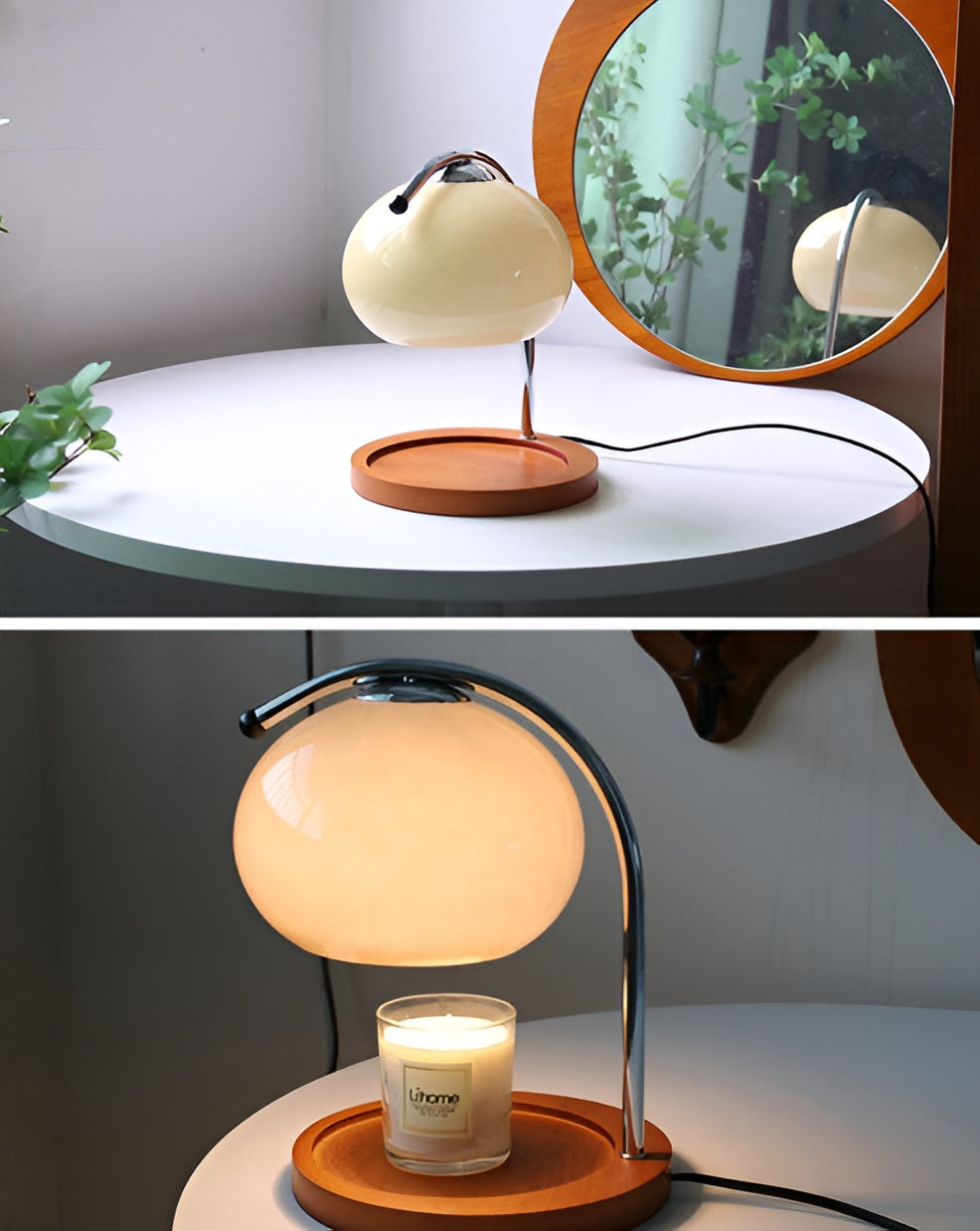 Candlegleam - dæmpbar lysvarmer i metalglas med retro-charme