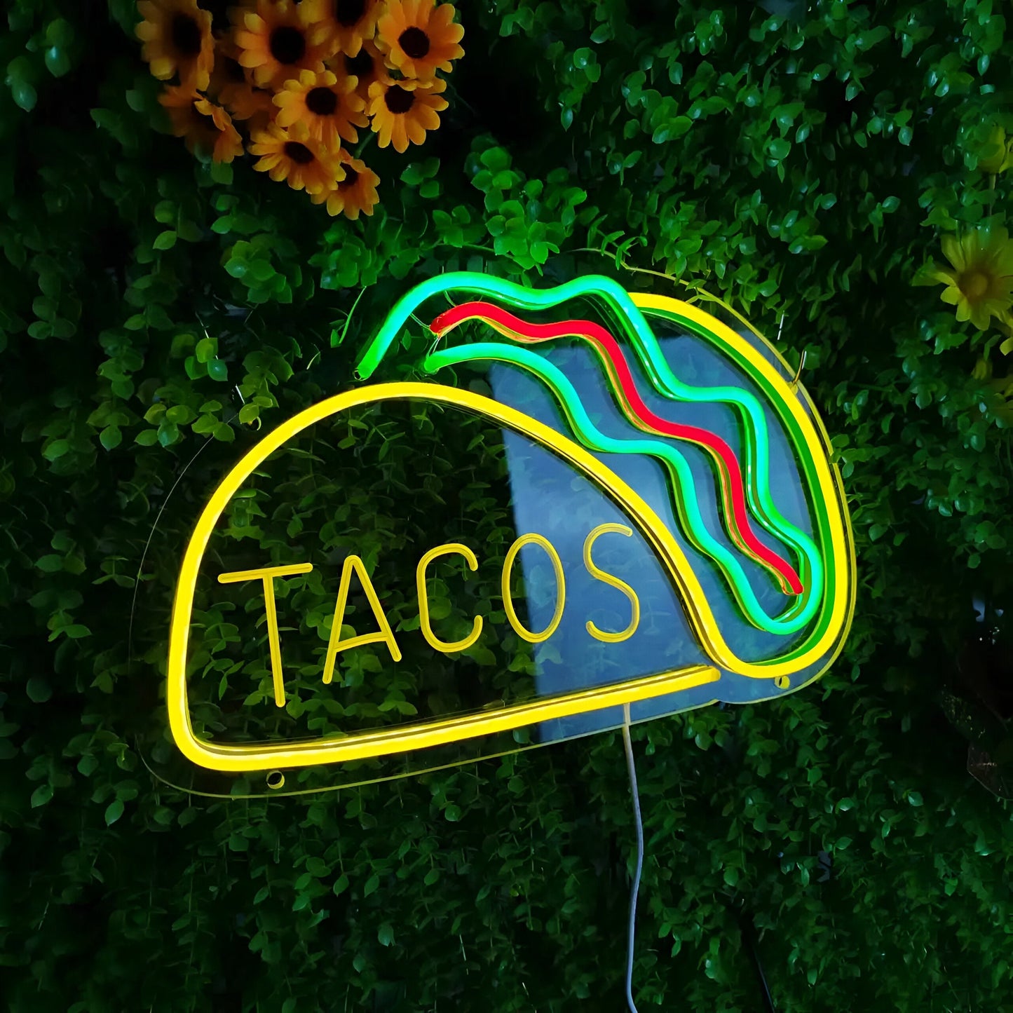 Fastfood neonskilt - farverigt fastfoodskilt - usb-natlys
