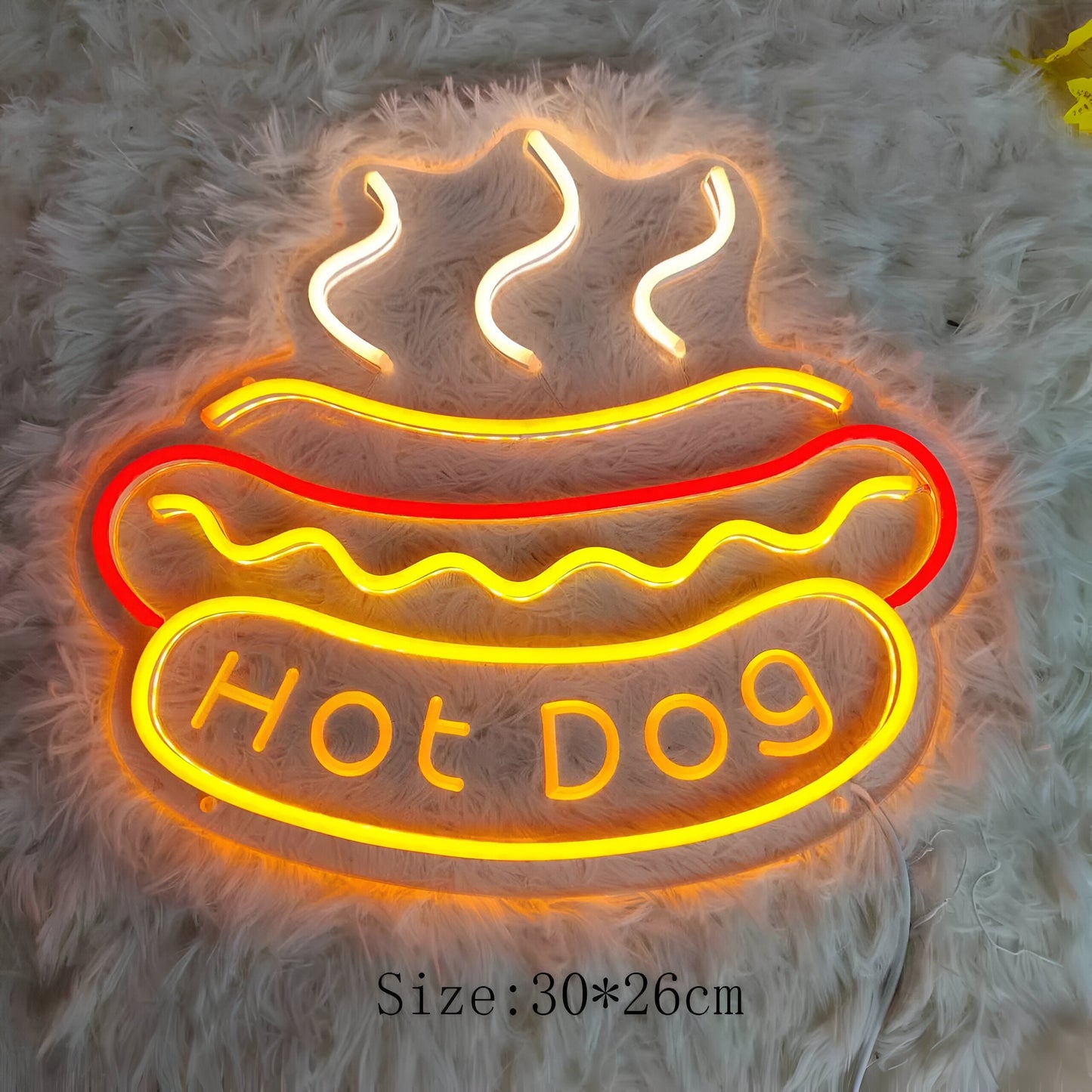 Fastfood neonskilt - farverigt fastfoodskilt - usb-natlys