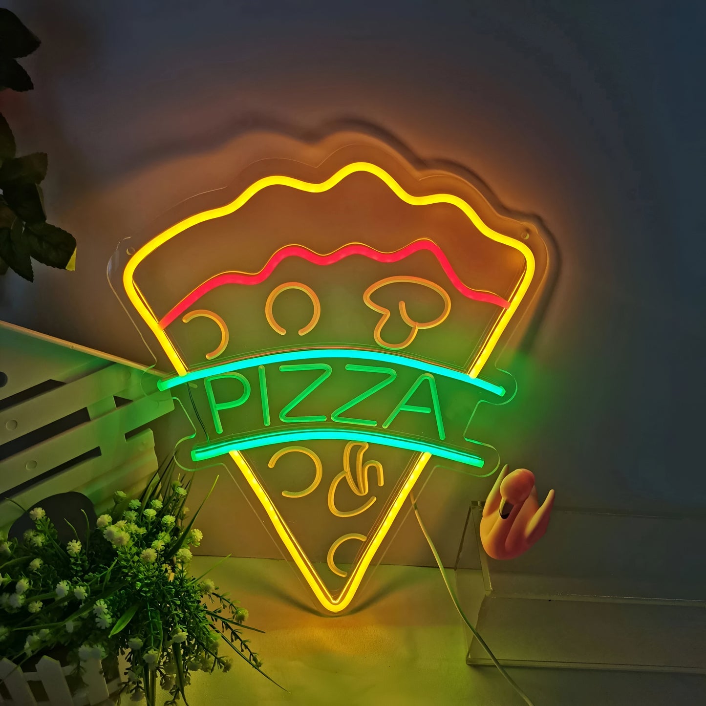 Fastfood neonskilt - farverigt fastfoodskilt - usb-natlys