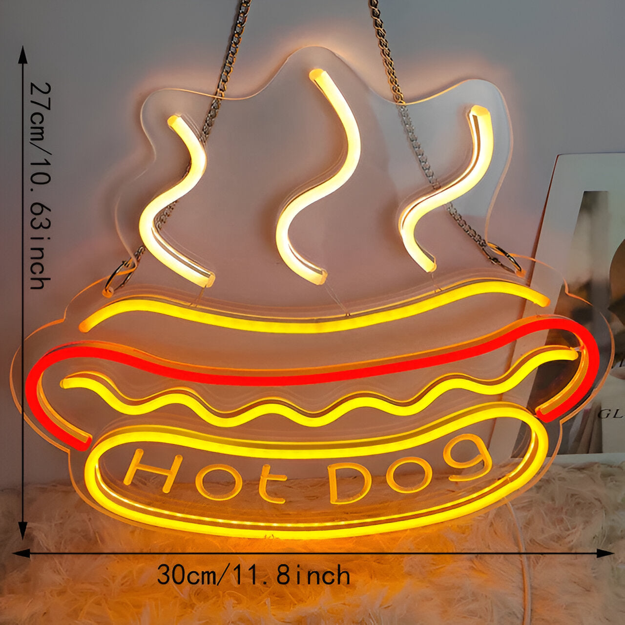 Fastfood neonskilt - farverigt fastfoodskilt - usb-natlys