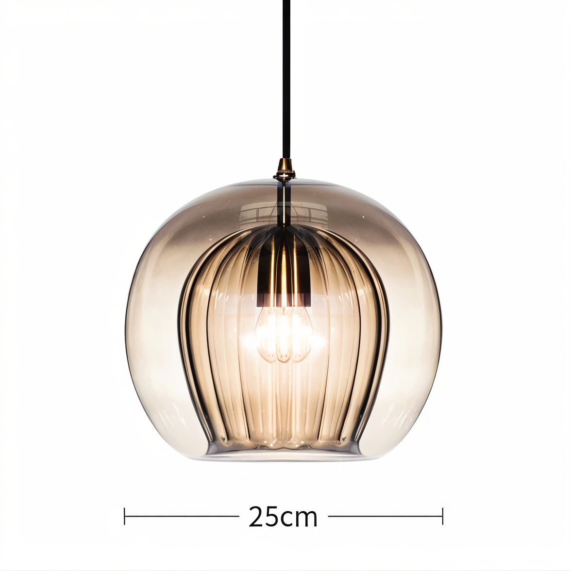 Clearluxe glaspendel - vintage pendellamper i stuen - kugleformet lampe