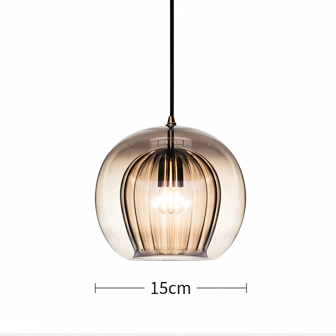 Clearluxe glaspendel - vintage pendellamper i stuen - kugleformet lampe