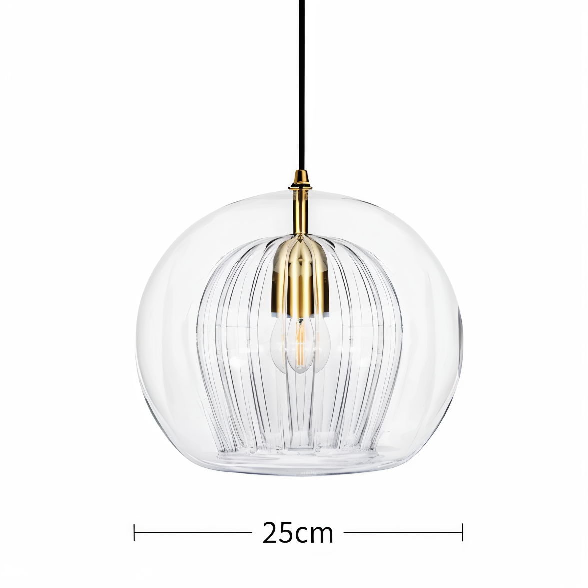 Clearluxe glaspendel - vintage pendellamper i stuen - kugleformet lampe