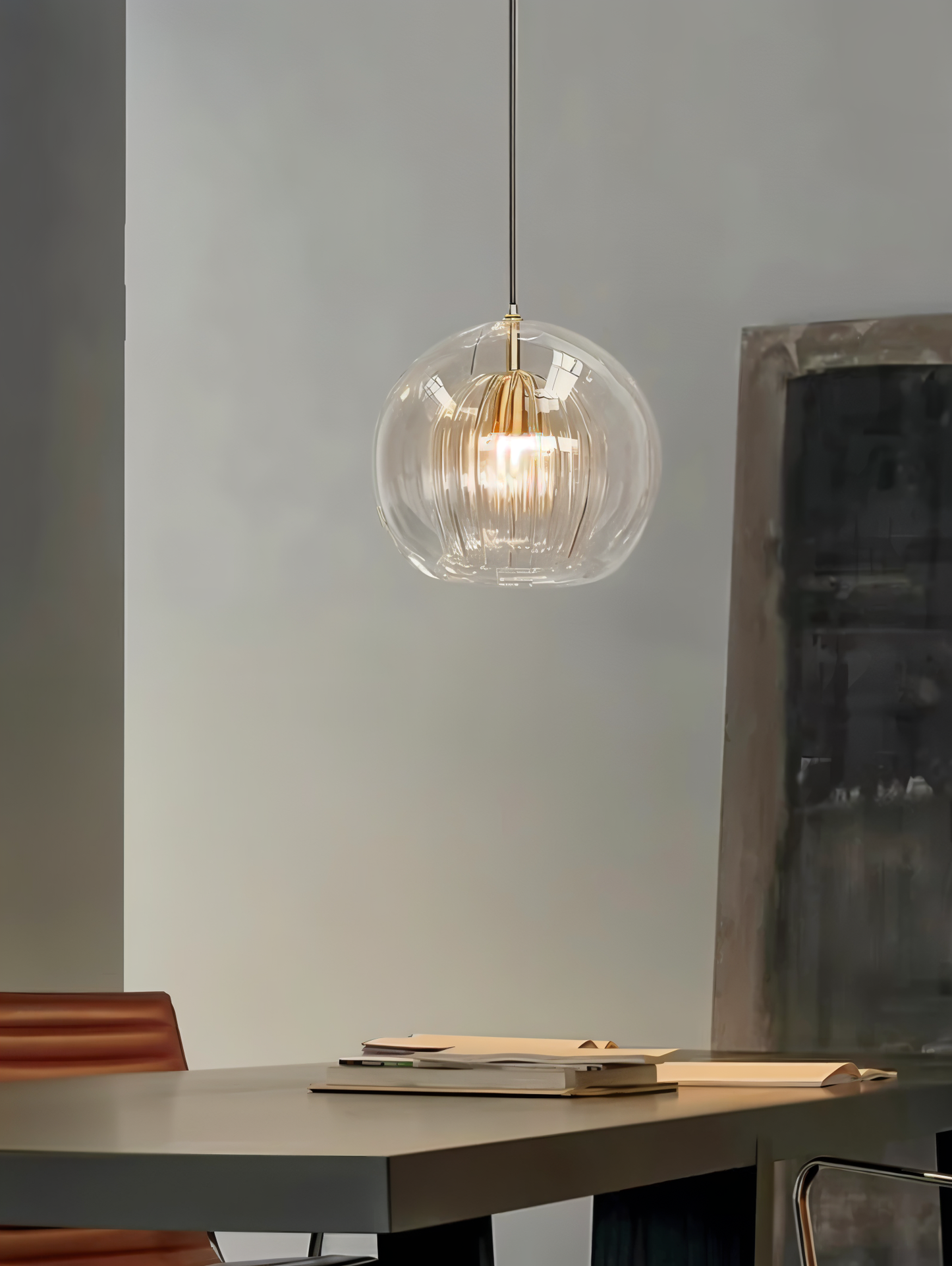 Clearluxe glaspendel - vintage pendellamper i stuen - kugleformet lampe