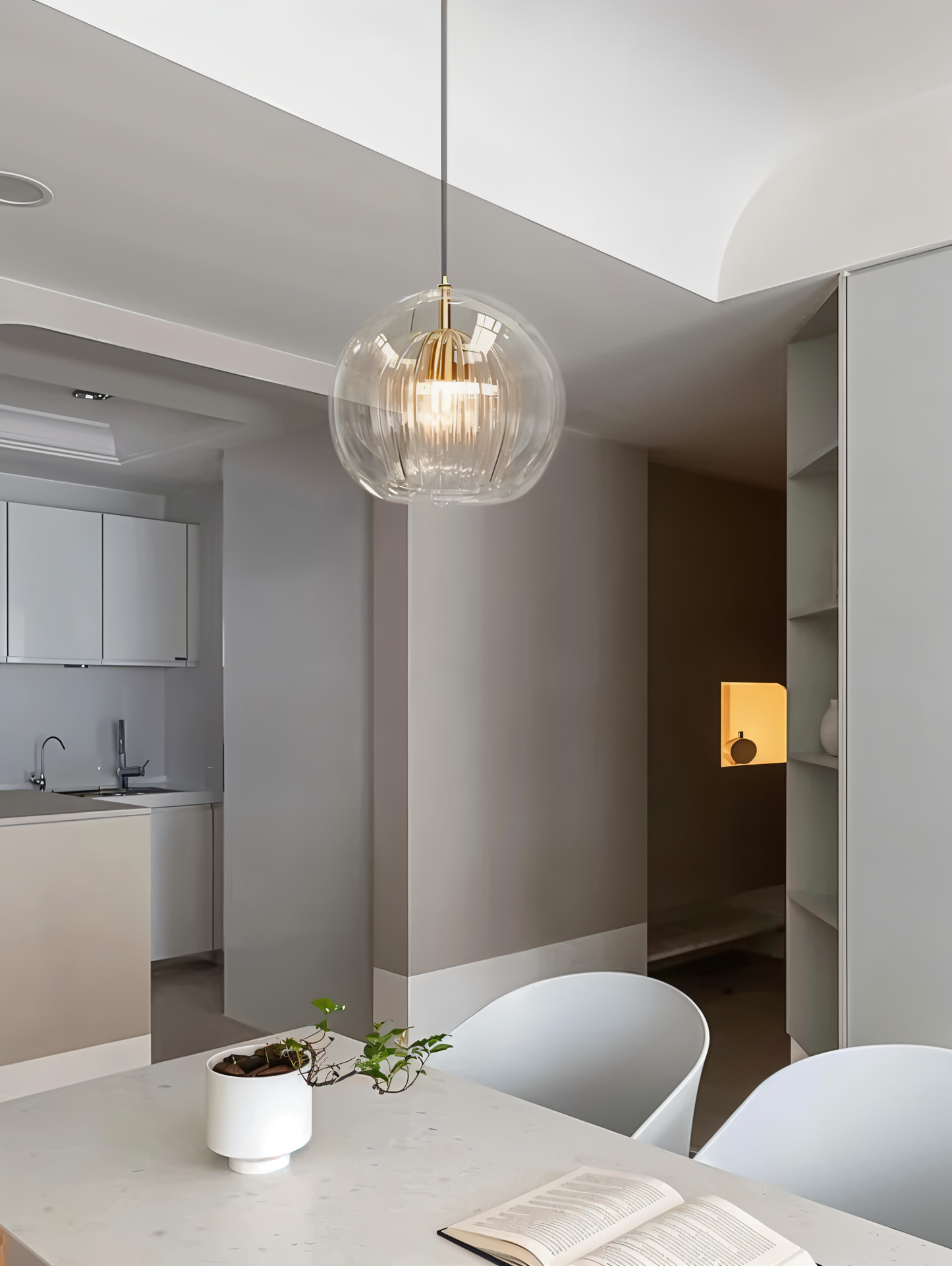 Clearluxe glaspendel - vintage pendellamper i stuen - kugleformet lampe