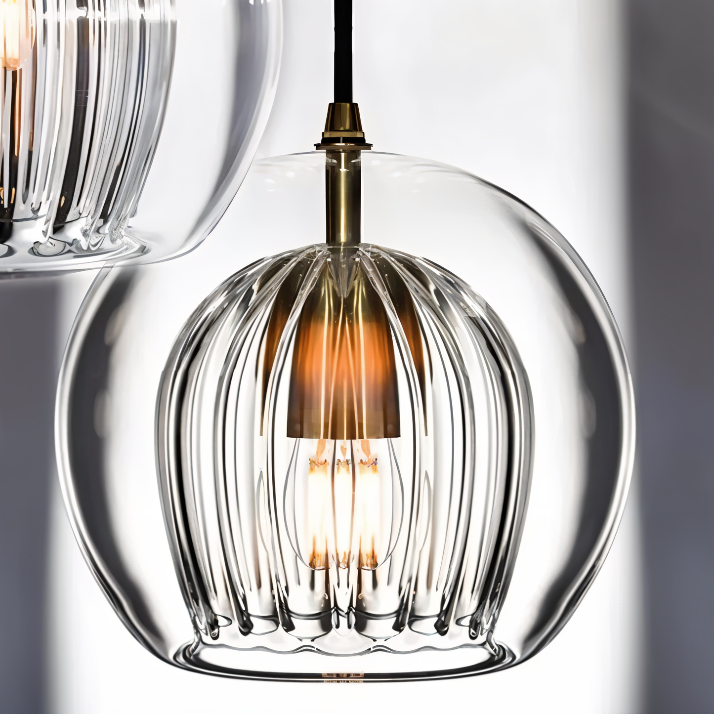 Clearluxe glaspendel - vintage pendellamper i stuen - kugleformet lampe
