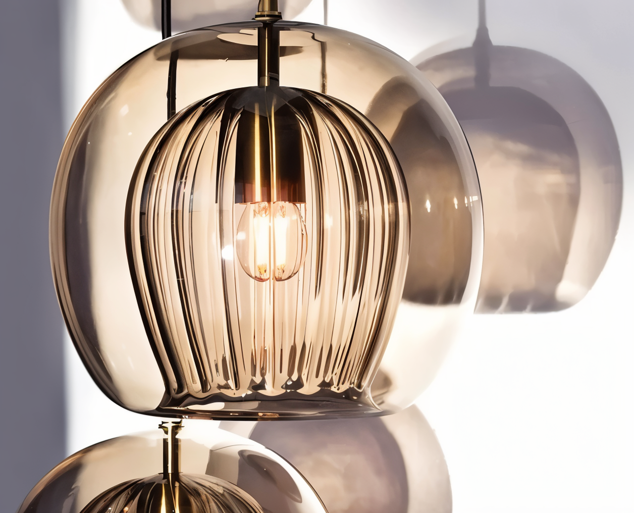 Clearluxe glaspendel - vintage pendellamper i stuen - kugleformet lampe