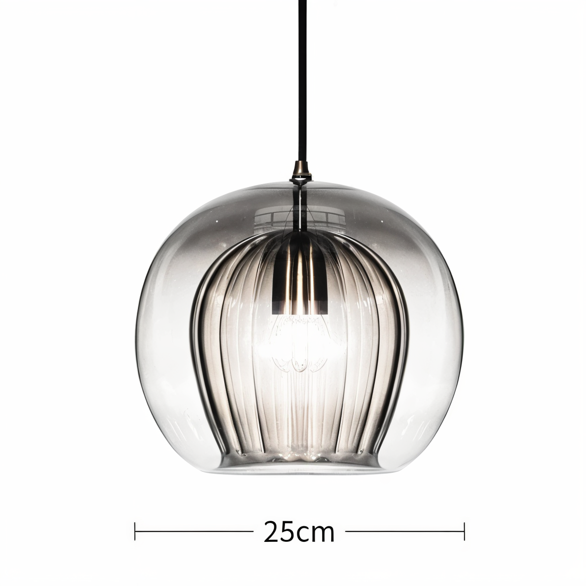 Clearluxe glaspendel - vintage pendellamper i stuen - kugleformet lampe
