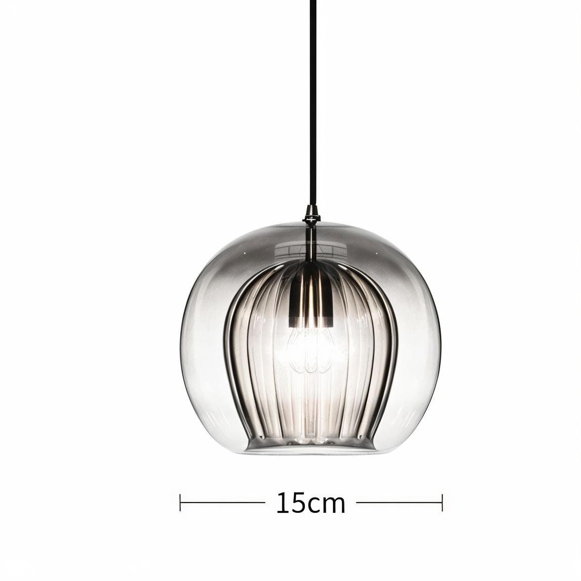 Clearluxe glaspendel - vintage pendellamper i stuen - kugleformet lampe