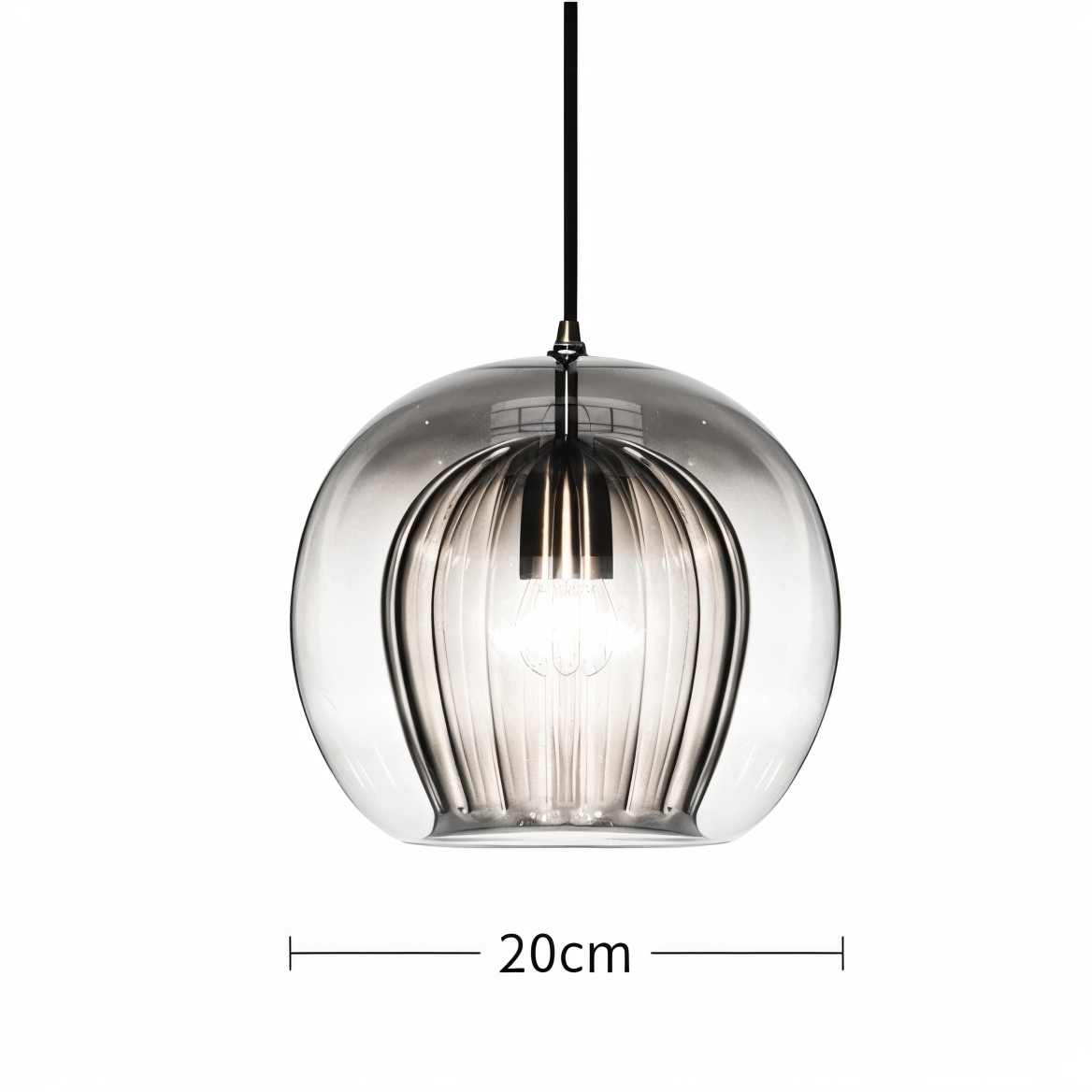 Clearluxe glaspendel - vintage pendellamper i stuen - kugleformet lampe
