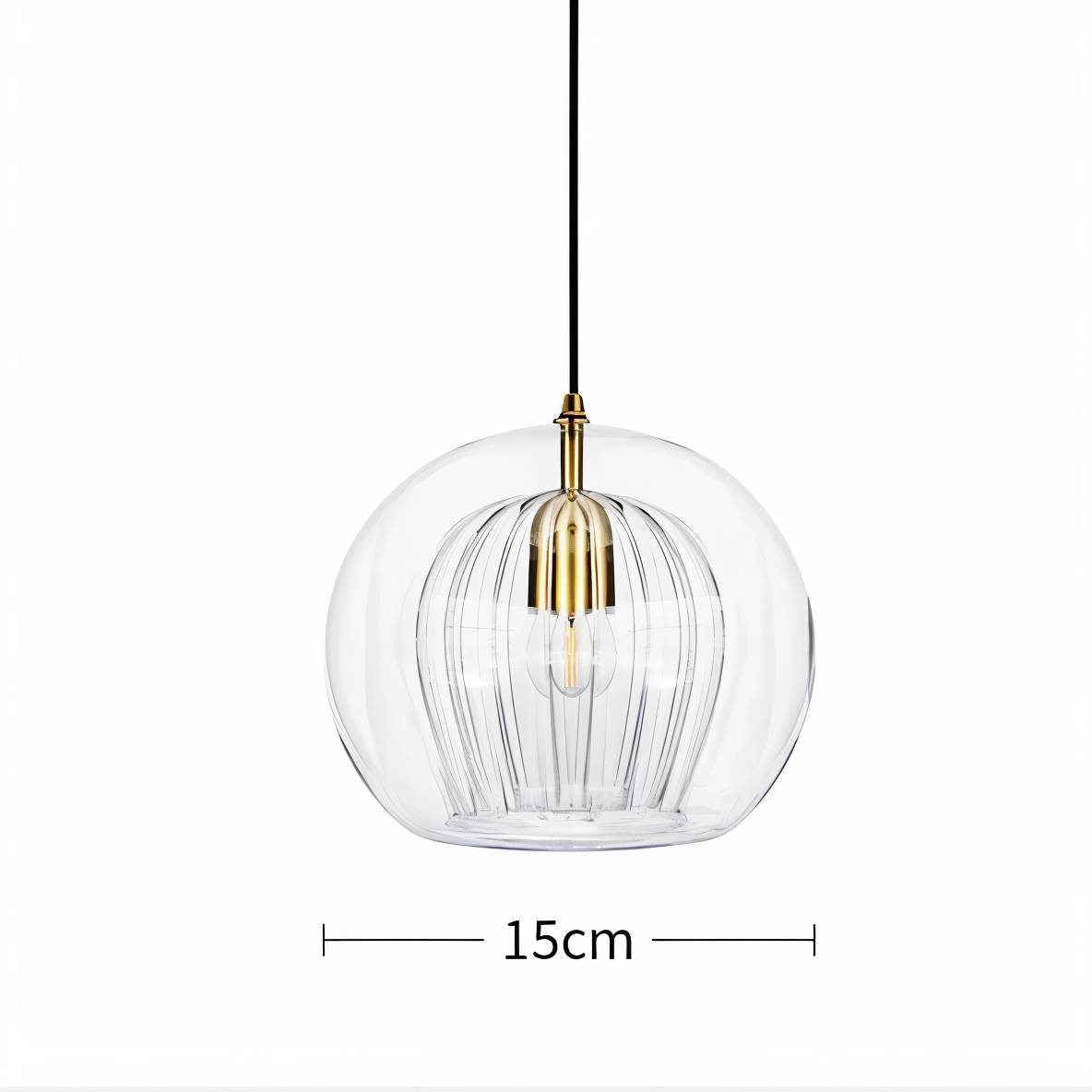 Clearluxe glaspendel - vintage pendellamper i stuen - kugleformet lampe