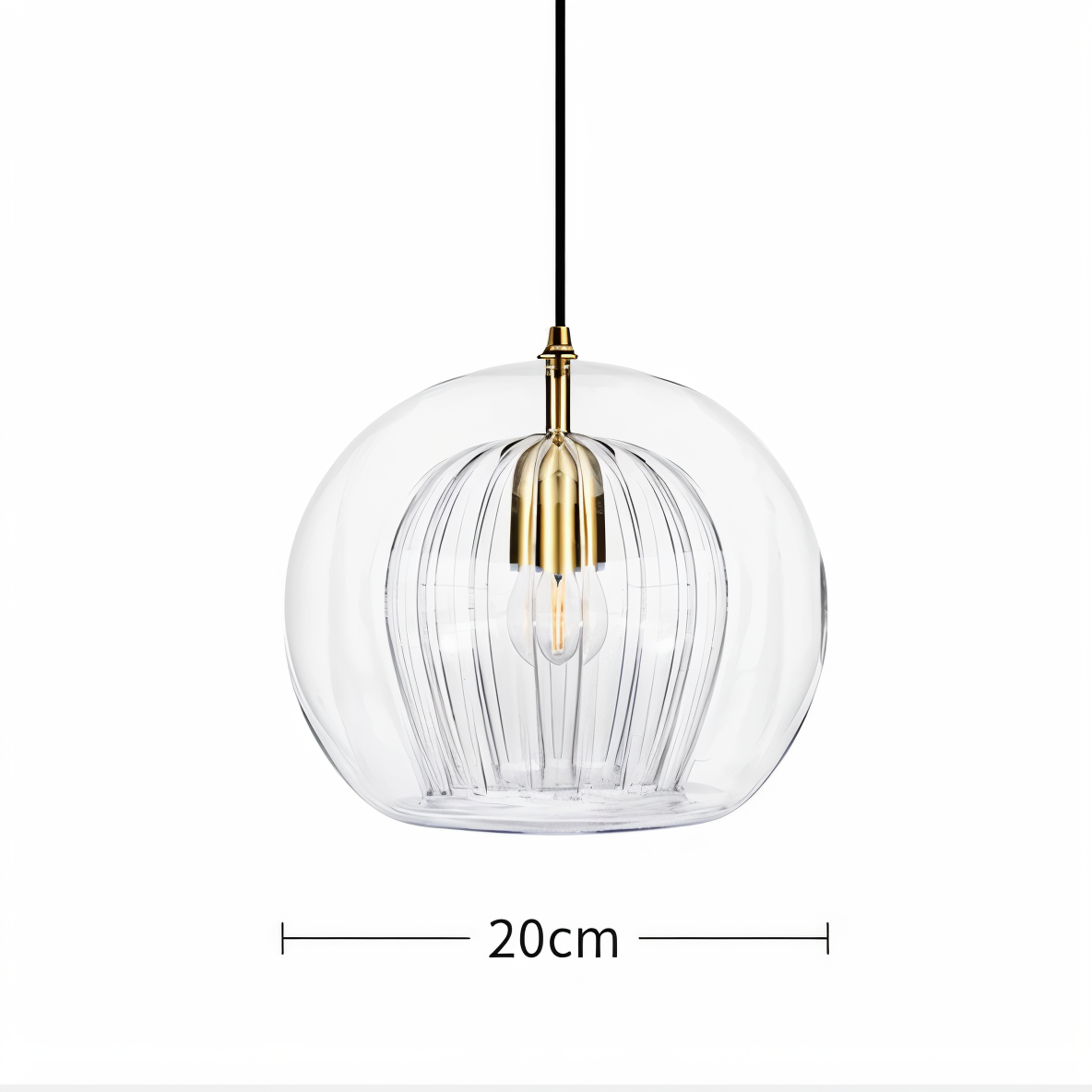 Clearluxe glaspendel - vintage pendellamper i stuen - kugleformet lampe