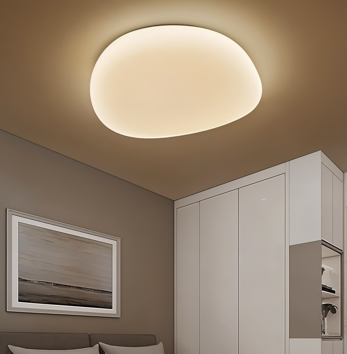 Cobble-loftslampe - stilfuld pebble-loftslampe med integreret led