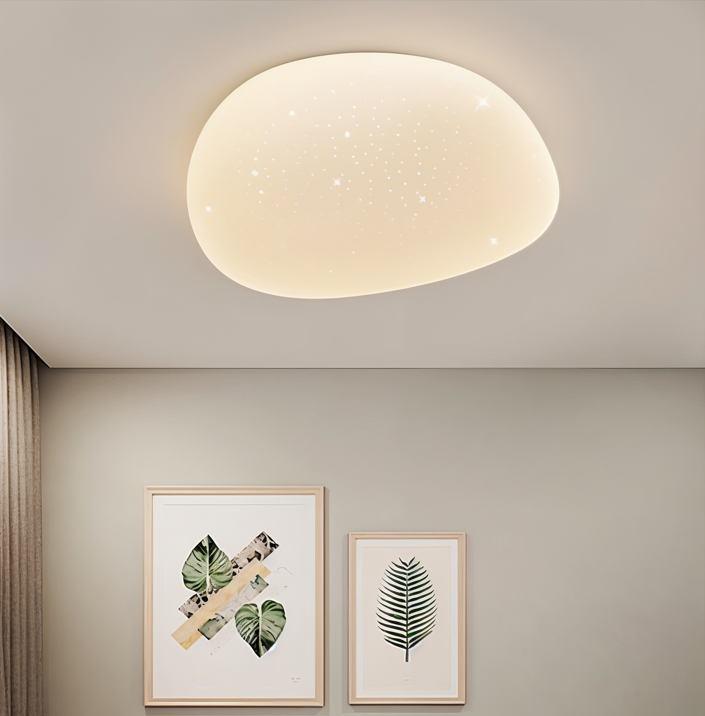 Cobble-loftslampe - stilfuld pebble-loftslampe med integreret led