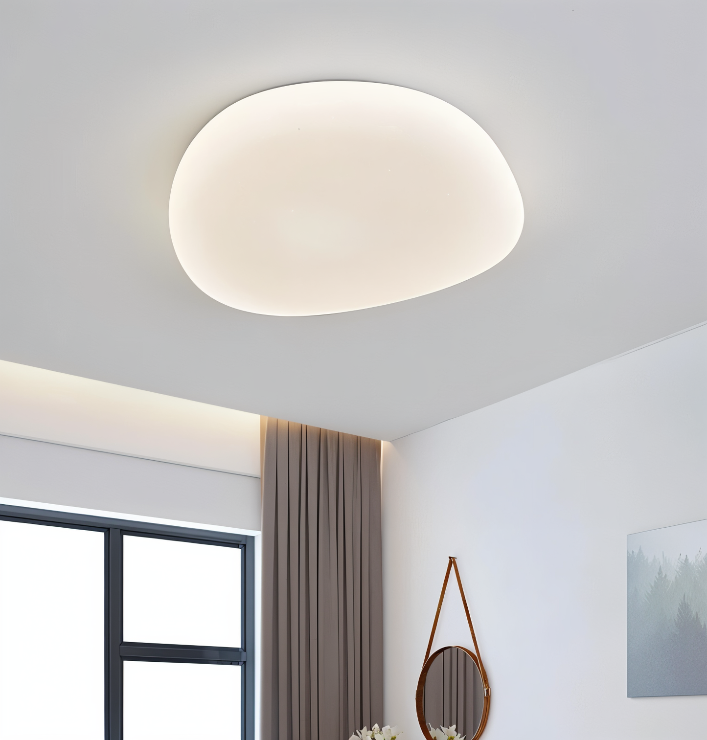 Cobble-loftslampe - stilfuld pebble-loftslampe med integreret led