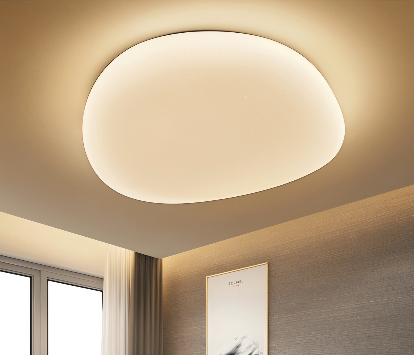 Cobble-loftslampe - stilfuld pebble-loftslampe med integreret led